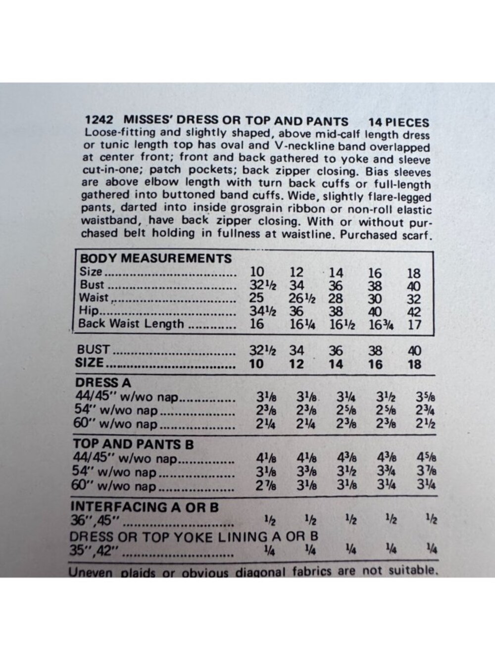 Vogue Sewing Pattern 1242 American Designer Jerry Silverman Dress Pants 10 Uncut - Picture 2 of 13